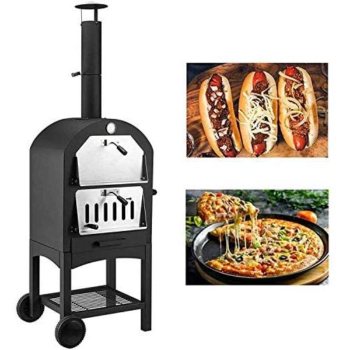 U-MAX Outdoor Pizza Oven Wood Fire, Freestanding, Steel Pizza Grill, Pizza Maker Camping Cooker with Pizza Stone