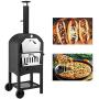 U-MAX Outdoor Pizza Oven Wood Fire, Freestanding, Steel Pizza Grill, Pizza Maker Camping Cooker with Pizza Stone