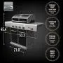 Kenmore PG-40409S0LB-AM 4 Outdoor Patio Gas BBQ Grill with Side Burner, Black Kenmore PG-40409S0LB-AM 4 Outdoor Patio Gas BBQ Grill with Side Burner, Black