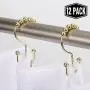 2lbDepot Double Shower Curtain Hooks Rings (Gold Decorative Finish) Premium Rust Resistant Stainless Steel Metal Hook, Brass Roller Balls Glide on Shower Rods, Set of 12 2lbDepot Double Shower Curtain Hooks Rings (Gold Decorative Finish) Premium Rust Resistant Stainless Steel Metal Hook, Brass Roller Balls Glide on Shower Rods, Set of 12