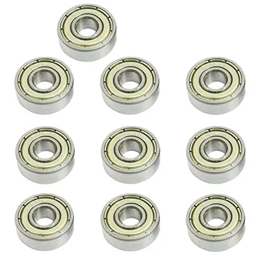 606ZZ 6 x 17 x 6 mm Deep Groove Ball Bearing, 10 Pcs, Double Metal Shielded Miniature Ball Bearings, Fit for Skateboard Bearings, Hand Spinner, Longboard, Roller Skates etc. (Pack of 10)