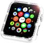 Leotop Compatible with Apple Watch Case 38mm, Metal Bumper Protective Cover Frame Accessories Women Girl Bling Shiny Crystal Rhinestone Diamond Compatible iWatch Series 3/2/1(Diamond Silver, 38mm)