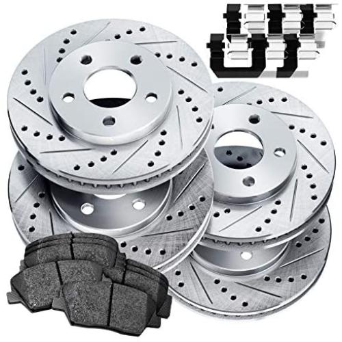 Fit 2004-2010 Toyota Sienna PowerSport Full Kit Brake Rotors Kit+Ceramic Brake Pads