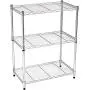 Amazon Basics 3-Shelf Adjustable, Heavy Duty Storage Shelving Unit (250 lbs loading capacity per shelf), Steel Organizer Wire Rack, Chrome (23.3L x 13.4W x 30H)