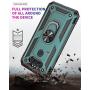 PUSHIMEI Compatible for LG Aristo 5/K8X/Phoenix 5/Fortune 3/Tribute Monarch/Risio 4 case,Military Grade Protection Phone Case Cover with HD Screen Protector Magnetic Ring Kickstand (Dark Green)