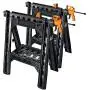 WORX Clamping Sawhorse Pair with Bar Clamps, Built-in Shelf and Cord Hooks – WX065 WORX Clamping Sawhorse Pair with Bar Clamps, Built-in Shelf and Cord Hooks – WX065