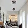 VILUXY Industrial 3-Light Rustic Semi Flush Mount Ceiling Light, with Metal Cage for Kitchen, Living Room, Dining Room, Bedroom, Hallway, Stairway