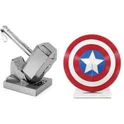 Fascinations Metal Earth 3D Model Kits Marvel Avengers Set of 2 Captain Americas Shield & Thors Hammer (Mjolnir)