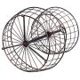 BirdRock Home 2 Tier Wire Fruit Basket - Round Metal Standing Baskets - Fruit Vegetable Garlic Caddy - Freestanding Rustic Decorative Basket