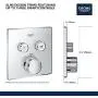 Grohe 29141000 Grohtherm SmartControl Thermostatic Trim, Starlight Chrome Grohe 29141000 Grohtherm SmartControl Thermostatic Trim, Starlight Chrome