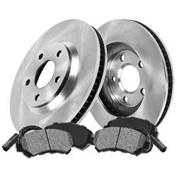 [ E39 Series ] FRONT 296 mm Premium OE 5 Lug [2] Brake Disc Rotors + [4] Metallic Brake Pads + Sensors CRK12597