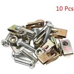 ZYHW 5mm U-Clips Speed Nuts Universal Metal Screws for Car License Panel 10Pcs