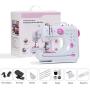 Sewing Machine Mini Portable Electric Portable Household Overlock 12 Built-in Stitches with Foot Pedal for Amateurs Beginners Embroidery Pink Safety
