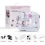 Sewing Machine Mini Portable Electric Portable Household Overlock 12 Built-in Stitches with Foot Pedal for Amateurs Beginners Embroidery Pink Safety