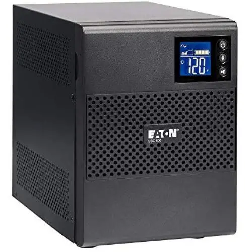 Eaton 5SC500 Pure Sinewave UPS Battery Backup, 500VA / 350W, AVR, LCD Display, Line Interactive (Not for sale in CO, VT, or WA) Eaton 5SC500 Pure Sinewave UPS Battery Backup, 500VA / 350W, AVR, LCD Display, Line Interactive (Not for sale in CO, VT, or WA)
