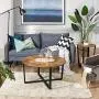 VASAGLE ALINRU Round Coffee Table, Industrial Style Cocktail Table, Durable Metal Frame, Easy to Assemble, for Living Room, Rustic Brown ULCT88X VASAGLE ALINRU Round Coffee Table, Industrial Style Cocktail Table, Durable Metal Frame, Easy to Assemble, for Living Room, Rustic Brown ULCT88X