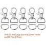 Paxcoo 60Pcs Swivel Snap Hooks and D Rings for Lanyard and Sewing Projects (1” Inside Width)