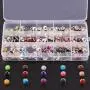 Rustark 150 Sets Turquoise Rapid Rivets 15 Colors Double Cap Spots Studs Button Metal Stud Eyelets Repair Fasteners Snap Buttons for DIY Leather-Craft Bag Shoes Bracelet Dog Collar (10MM)