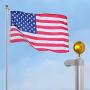 Yeshom 25 FT Upgraded Sectional Aluminum Flagpole 15 Gauge 24-30mph 3x5 US American Flag Ball Fly 2 Flags Outdoor
