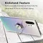 Galaxy Note 10+ Plus/5G Case, Anti Scratch Soft TPU Clear Case with 360 Degree Rotation Button Bounce Finger Ring Kickstand [Work with Magnetic Car Mount] for Samsung Galaxy Note 10+ Plus,Clear