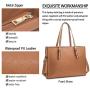 Laptop Bag for Women Waterproof Lightweight Leather 15.6 Inch Computer Tote Bag Business Office Briefcase Large Capacity Handbag Shoulder Bag Professional Office Work Bag Brown