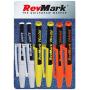 RevMark Bright Series Industrial Marker - 6 Pack - Made in USA - Replaces paint marker for metal, pipe, pvc - ASSORTED