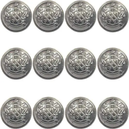 12 Piece Metal Blazer Button Set - for Blazer, Suits, Sport Coat, Uniform, Jacket 25mm(Silver) 12 Piece Metal Blazer Button Set - for Blazer, Suits, Sport Coat, Uniform, Jacket 25mm(Silver)
