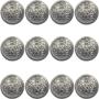12 Piece Metal Blazer Button Set - for Blazer, Suits, Sport Coat, Uniform, Jacket 25mm(Silver)