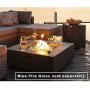 COSIEST 2-Piece Outdoor Propane Firepit Table Set, Gray Faux Stone 35 inches Square Fire Table w 50,000 BTU Stainless Steel Burner, Wind Guard, w Metal Lid 20 Gallon Hideway Tank for Garden, Porch