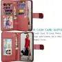 Tekcoo Wallet Case for iPhone 12 Mini / iPhone12 Mini (5.4 inch) 2020 Luxury ID Cash Credit Card Slots Holder Carrying Pouch Folio Flip PU Leather Cover [Detachable Magnetic Hard Case] - Wine Red