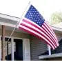 THE SUPERIOR FLAG CO. Heavy-Duty 6 Ft Flag Pole Kit with Silver Ball Topper, Aluminum Tangle-Free Spinning Rings and Bracket: 1 in Diameter Flagpole Set for House, Porch, Business