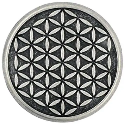 Bezelry 10 Pieces Flower of Life Carving Metal Shank Buttons. 25mm (1 inch) (Antique Silver) Bezelry 10 Pieces Flower of Life Carving Metal Shank Buttons. 25mm (1 inch) (Antique Silver)