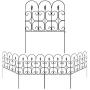 Amagabeli Decorative Garden Fence Outdoor Coated Metal Rustproof 32in x 10ft Landscape Wrought Iron Wire Border Folding Patio Fences Flower Bed Fencing Barrier Section Panels Decor Picket Edging Black