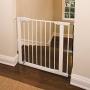 Munchkin Easy Close Pressure Mounted Baby Gate for Stairs, Hallways and Doors, Walk Through with Door, Metal, White