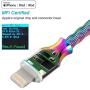 Lightning Cable,[MFi Certified]Fantany Durable Metal USB Lightning Charging Cable Compatible with iPhone Xs,XS Max,XR,X,8 Plus,7,7 Plus,6,6s Plus,SE,iPad Mini,iPad Air,iPod Touch (3.3ft, Colourful-1)