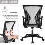 Office Chair Ergonomic Desk Chair Mesh Computer Chair with Lumbar Support Armrest Mid Back Rolling Swivel Task Adjustable Chair for Women Adults, Grey