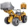 TongLi 583 1:14 Scale Metal RC Wheel Loader Toy Construction Trucks Vehicles Remote Control Outdoor Toys Bulldozer for Adults 2.4Ghz Powerful Upgraded with LED Lights and Simulation Sound