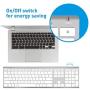 Macally Wireless Bluetooth Keyboard with Numeric Keypad for Laptops, Computers (Apple: Mac, iMac, MacBook Pro/Air, iOS, iPhone, iPad, Windows: PC and Android), Smartphones, Tablets (Aluminum Silver)