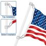 ZHODR Aluminum Alloy Flag Pole Clips,360°Anti Wrap with Carabiner for 0.85-1.02 Inch Diameter Flagpole