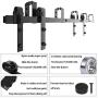 WINSOON 4FT-16FT Metal Sliding Bypass Barn Wood Door Hardware Kit System Bending Design Wall Mount Bracket Fit Double Wooden Doors (10FT)