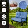 Giantex Loveseat Outdoor Patio Rocking Glider Cushioned 2 Seats Steel Frame Furniture (Navy)