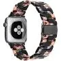 Caunedy Compatible with Apple Watch Bands 38mm/40mm for Women/Man, Light and Waterproof Fashion Replacement Resin Band with Stainless Steel Buckle for Series iWatch 6/5/4/3/2/1/SE (Black Rose, 38/40mm)