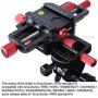 iShoot Universal All Metal 150mm 4-Way Macro Focusing Rail Slider Close-up Shooting Head Camera Support Bracket Holder with Arca-Swiss Fit Clamp and Quick Release Plate in Bottom for Tripod Ballhead
