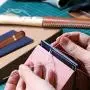 2 Pieces Wooden Needle Case with 24 Pieces Self Threading Needles and 4 Pieces Large-Eye Leather Stitching Needles for Storing Handmade Sewing Embroidery Needle Accessories