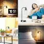 Set of 2 Industrial Touch Control Table Lamps with 2 USB Ports and AC Power Outlet, 3-Way Dimmable Bedside Nightstand Reading Lamps with Glass Shade for Bedroom Living Room Office 2 LED Bulbs Included