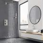 HIMK Shower System, Brushed Nickel Shower Faucet Set with Valve and 10 Rainfall Shower Head System, Handheld Shower head,Luxury Wall Mount Rain Shower Combo Set for Bathroom All Metal