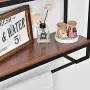 Bathroom Shelves Rustic Wall Shelf with Metal Wall Mounted Wood Shelving,Floating Shelves Towel Rack Storage Shelf Rack(2-Tier) (Black Bracket & Brown Shelves) Bathroom Shelves Rustic Wall Shelf with Metal Wall Mounted Wood Shelving,Floating Shelves Towel Rack Storage Shelf Rack(2-Tier) (Black Bracket & Brown Shelves)