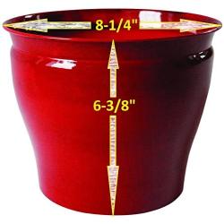 Robert Allen MPT01599 Avery Classic Ironstone Metal Planter Flower Pot, 8 Inch, Autumn Blaze