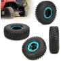 T best 4Pcs RC Wheels, 1.6in 1:10 Scale Remoted Control Tire Metal Inflatable RC Crawler Tire Replacement Part Accessory for SCX10 TRX4 D90 90046 1/10 RC Car