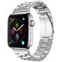 Supoix 42mm/44mm XL Large Bands Compatible with Apple Watch Series 4 44mm/Series 3/2/1 42mm,Stainless Steel Metal Link Replacement Wristbands Strap for Men-Silver
